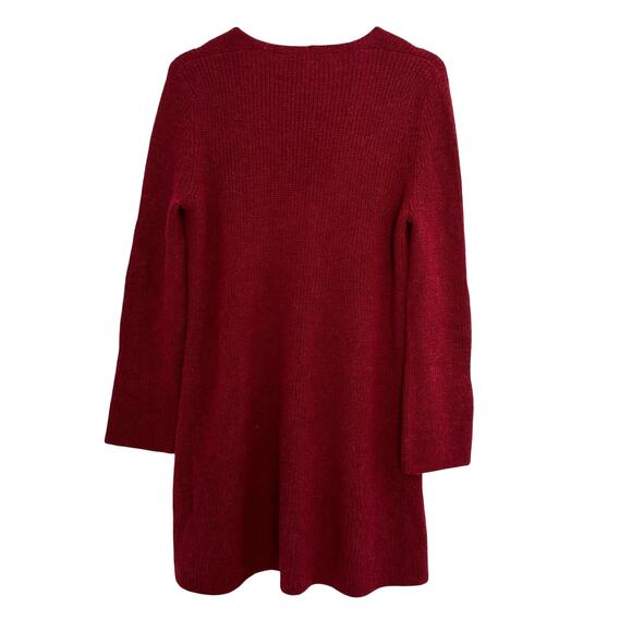 Peruvian Connection Cranberry Helsinki Tunic Sweater Medium Royal Alpaca V-Neck - Picture 2 of 8